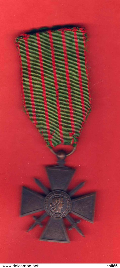 Ww1 Croix De Guerre 1914-1916 De Poilu Avec Ruban Et Dans Son Jus Port Inclus Prioritaire Simple Europe - France