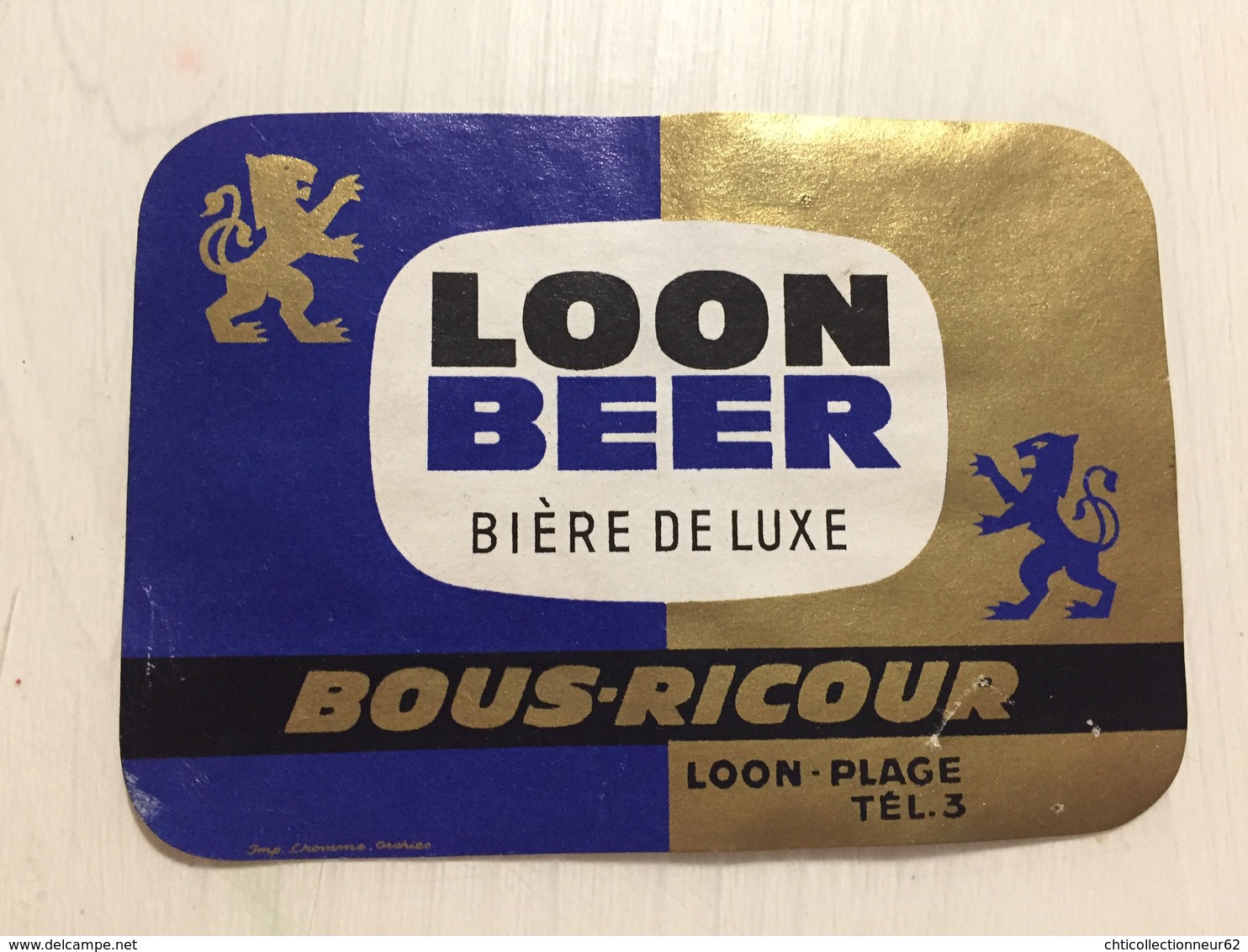 Ancienne Étiquette 1 BIÈRE LUXE LOON BÉER BRASSERIE BOUS RICOUR LOON PLAGE NORD - Bière