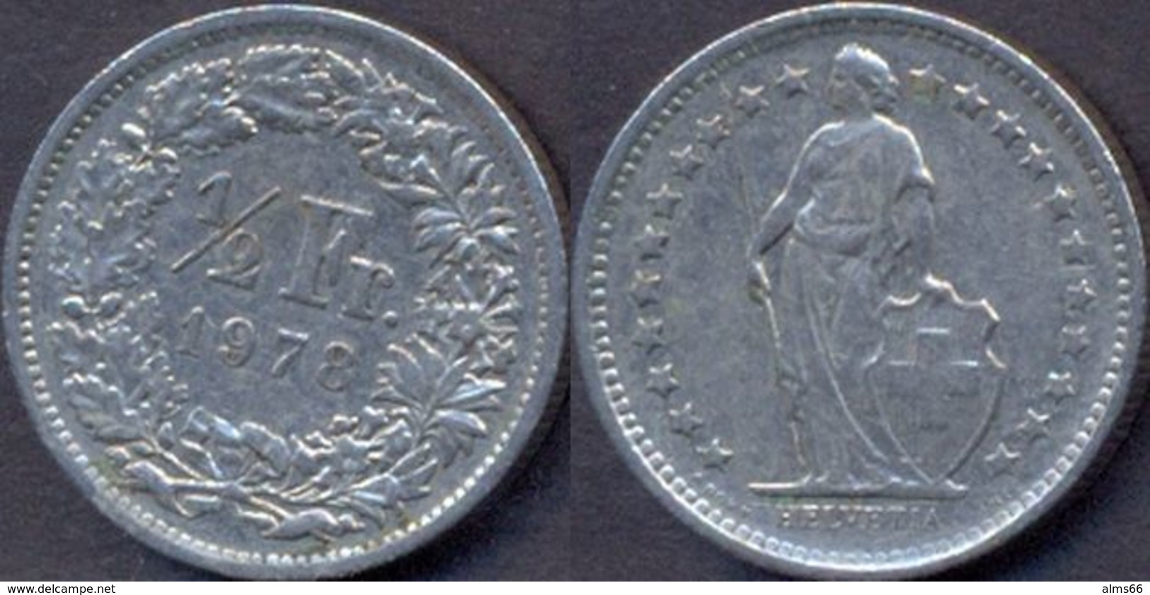 Switzerland Swiss 1/2 Franc (50 Rappen) 1978 VF - Autres & Non Classés