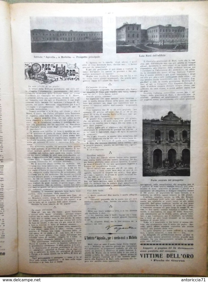 La Tribuna Illustrata 14 Gennaio 1906 Madonna Raffaello Mondo Apicella Molfetta - Altri & Non Classificati