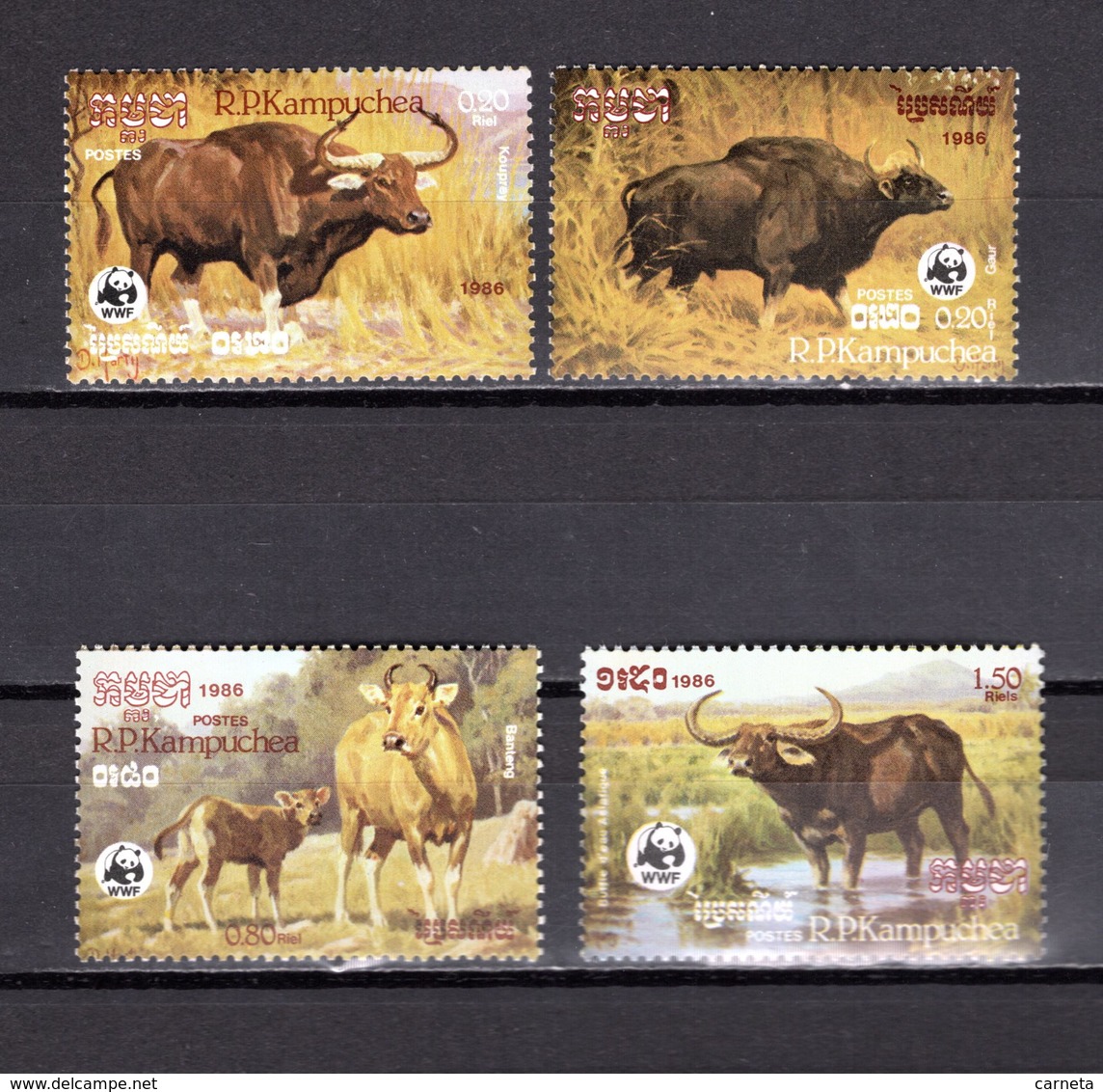 KAMPUCHEA  N° 695 à 698  NEUFS SANS CHARNIERE COTE 18.00€  ANIMAUX - Kampuchea