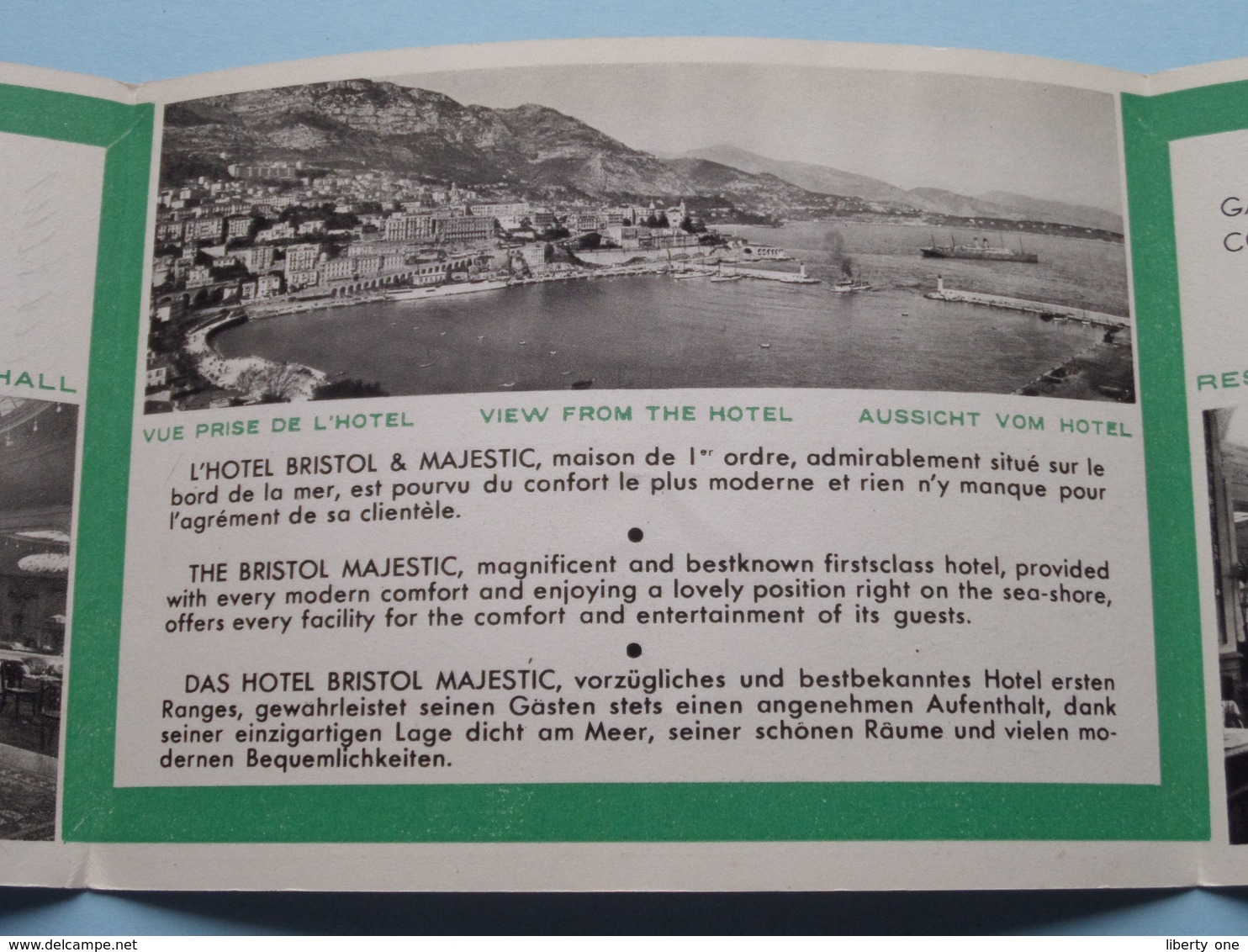 Hotel BRISTOL & MAJESTIC Monte Carlo Tel 018.61 & 62 ( Edit.Schwob & Richard Paris ) Anno 19?? ( Voir Photo ) ! - Publicités