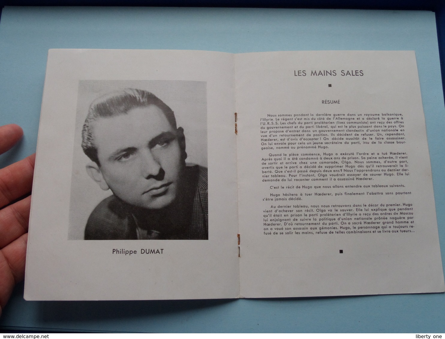 GALAS Ch. BARET Théatre Antoine ( Les Mains Sales ) Jean Paul Sartre > Saison 1948-1949 Paris ( Voir Photo ) ! - Programma's