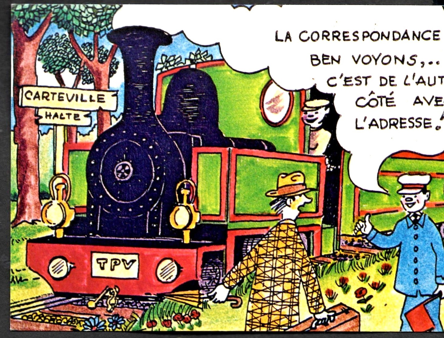 "La Correspondance?,Ben Voyons C'est De L'autre Côté Avec L'adresse" Coloriée à La Main Par Léon Max...?? - Contemporain (à Partir De 1950)