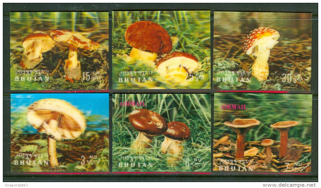 1973 Bhutan Funghi Mushrooms Champignons Three-dimensional  B288 - Bhutan