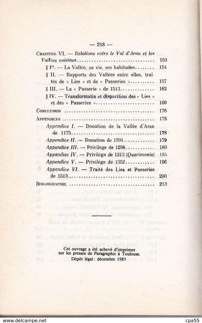 L' ENCLAVE ESPAGNOLE DU VAL D' ARAN Par Rémy Comet  -  218 Pages. Pyrénées Orientales - Languedoc-Roussillon