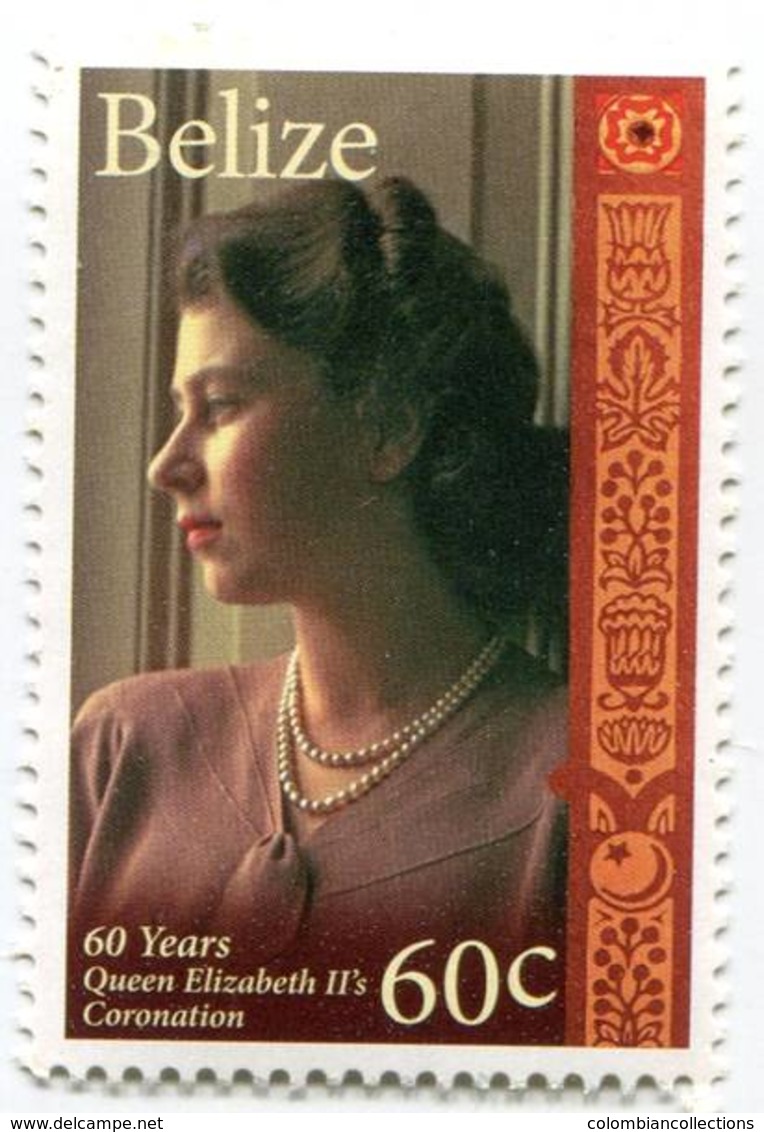 Lote Be14, Belize, 2013, Sello, Stamp, 4 V, 60 Years Queen Elizabeth II's Coronation - Belice (1973-...)