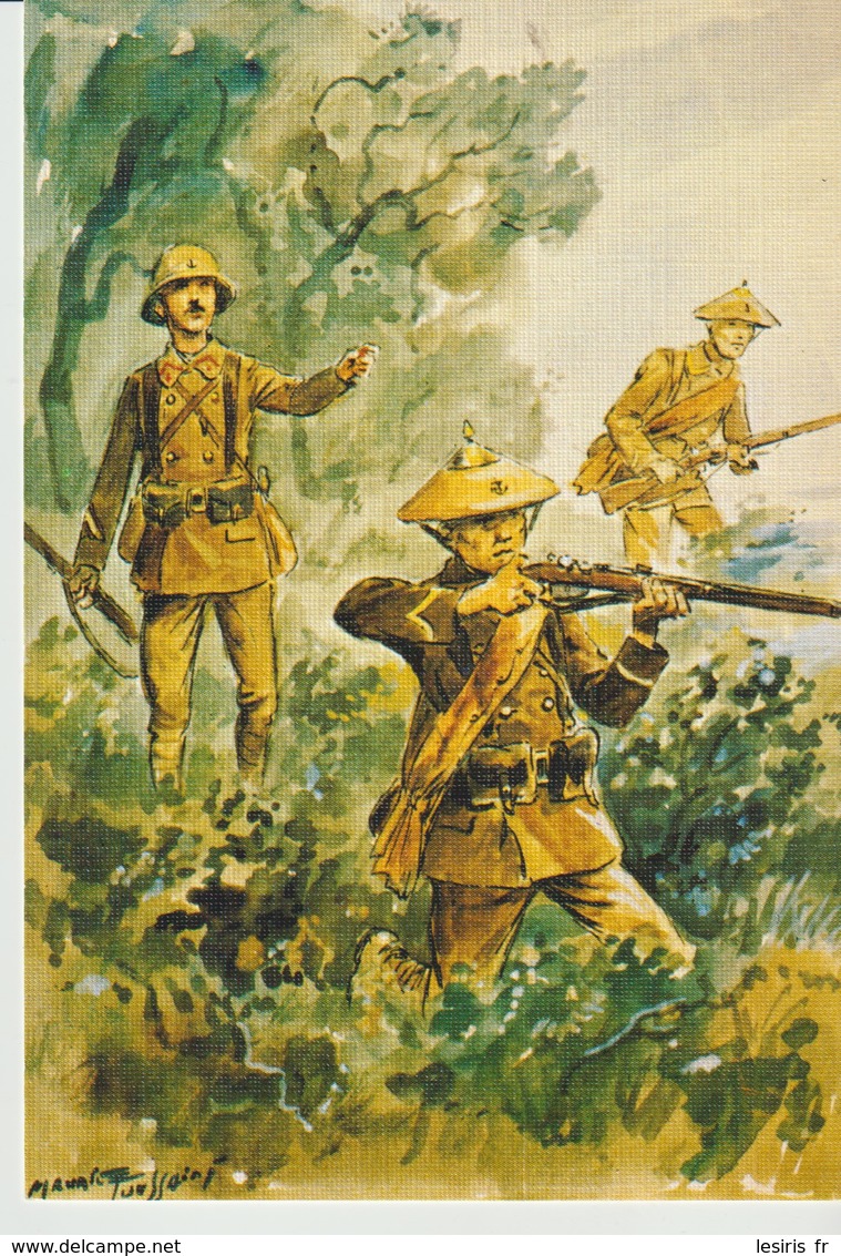 CP - TROUPES D'INDOCHINE - 1940 - 38 - AQUARELLE DE MAURICE TOUSSAINT - PIERRON - DONNER - MUSÉE DES TROUPES DE MARINE - Guerres - Autres