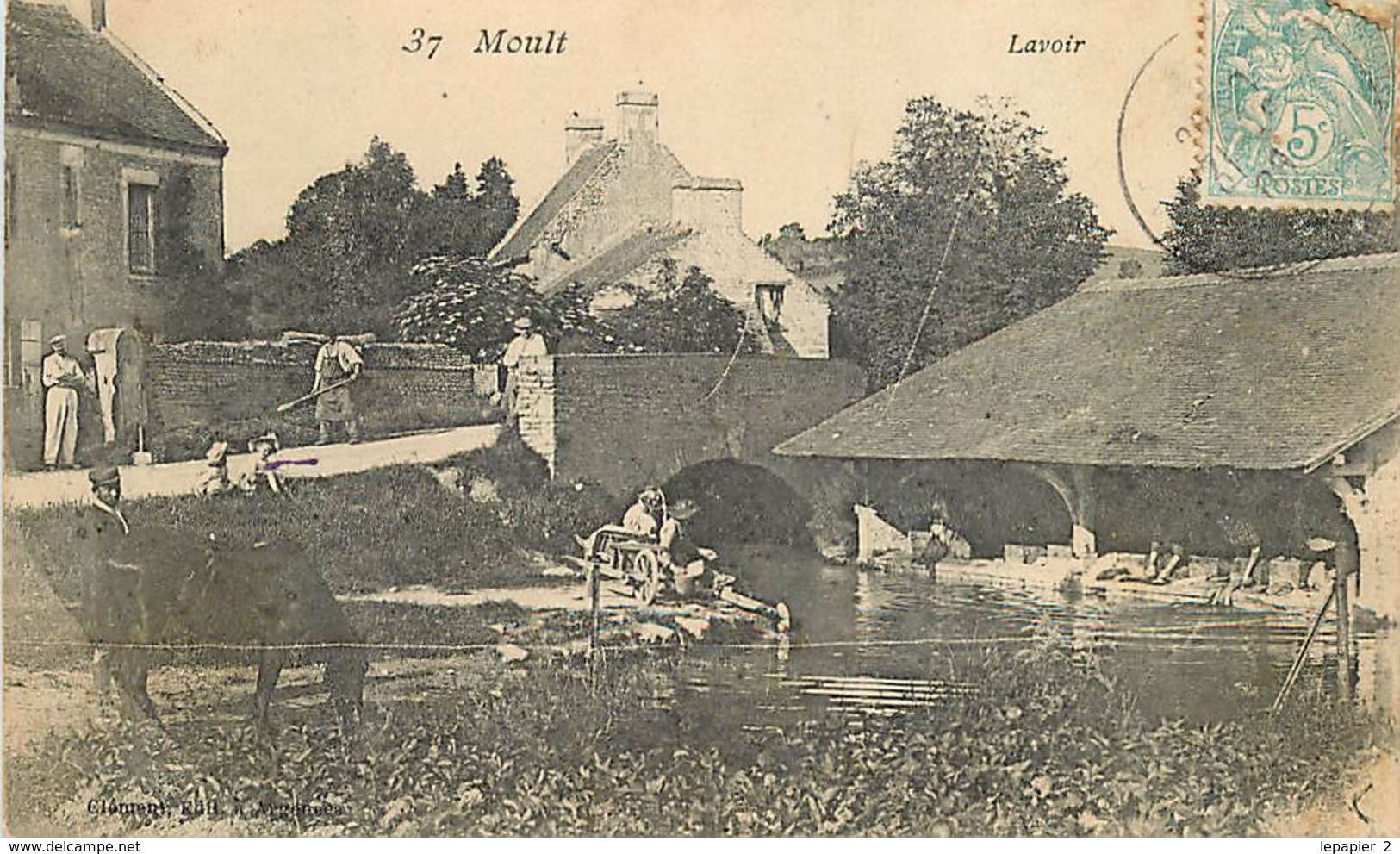 14 MOULT Lavoir CPA Ed. Clément à Argences N°37 - Autres & Non Classés