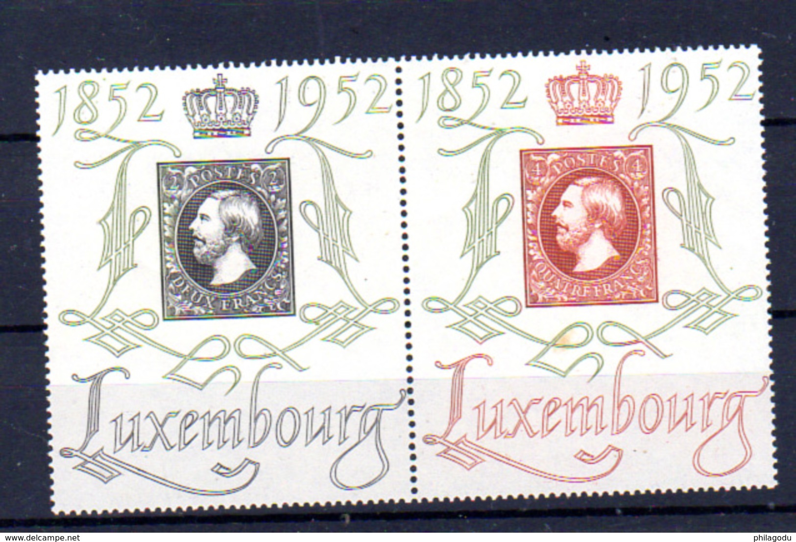 1952  Luxembourg,100° Du Timbre, Expo Centilux, 454 A** (1 Encre Ou Rouille Au 454), Cote 120 €, - Neufs