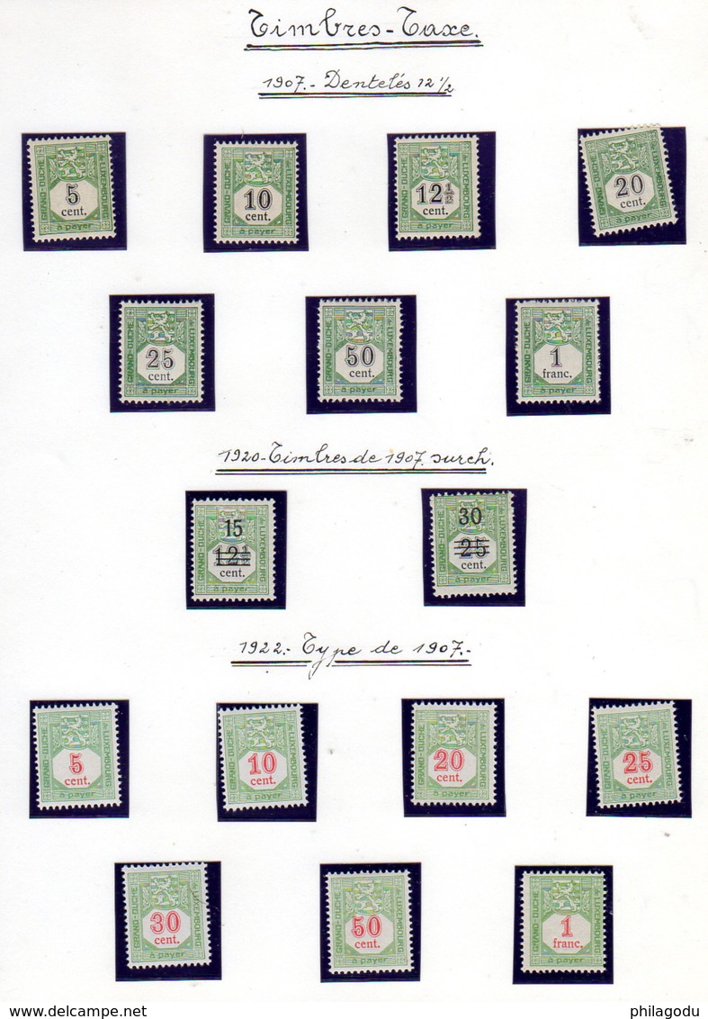 1907-46  Luxembourg, Timbres Taxe, TX 1 / 36**, Cote 317,50**, - Portomarken