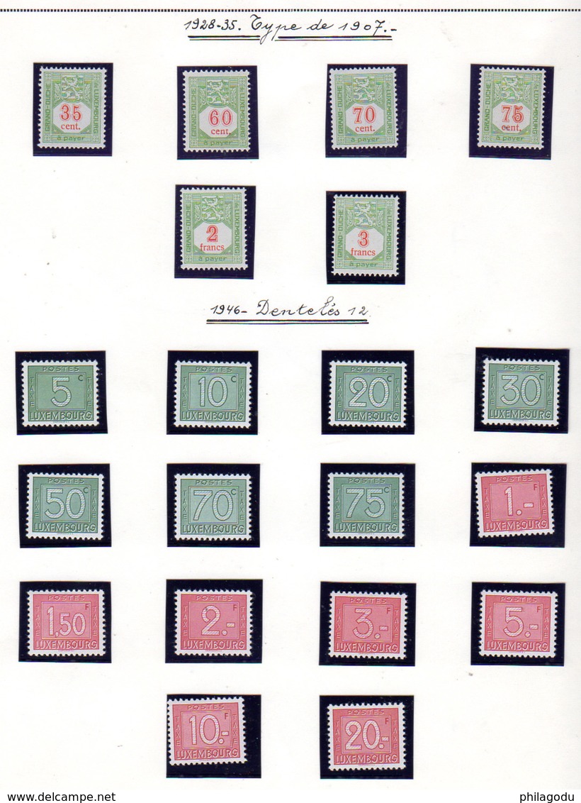 1907-46  Luxembourg, Timbres Taxe, TX 1 / 36**, Cote 317,50**, - Portomarken