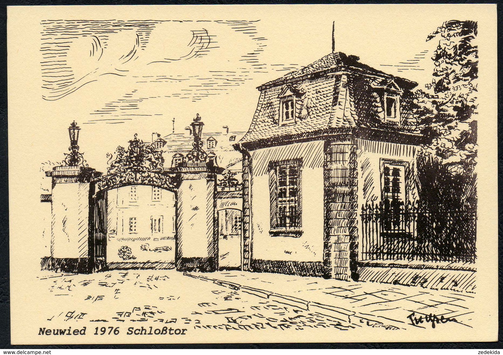 C1048 - TOP Neuwied - Federzeichnung Von L.H. Thysen - Druck Atelier Hentrich Neuwied Mittelstraße - Neuwied