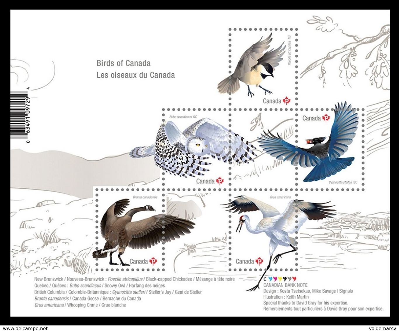 Canada 2018 Mih. 3652/56 (Bl.279) Fauna. Birds Of Canada MNH ** - Nuevos