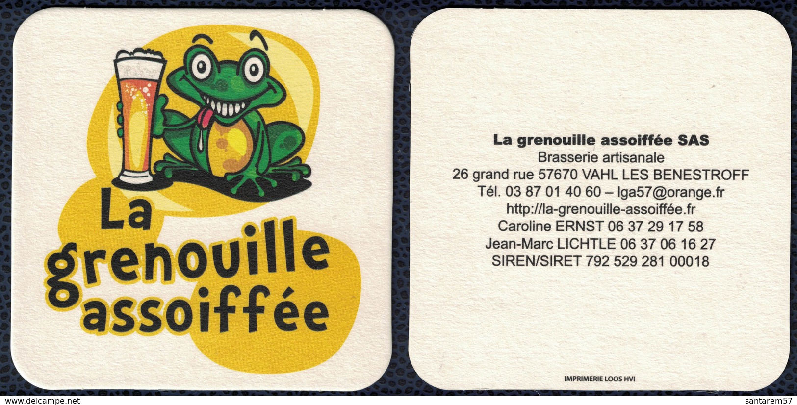 Sous Bock SB Bière Coaster Beer Mat La Grenouille Assoiffée Brasserie Artisanale - Sous-bocks