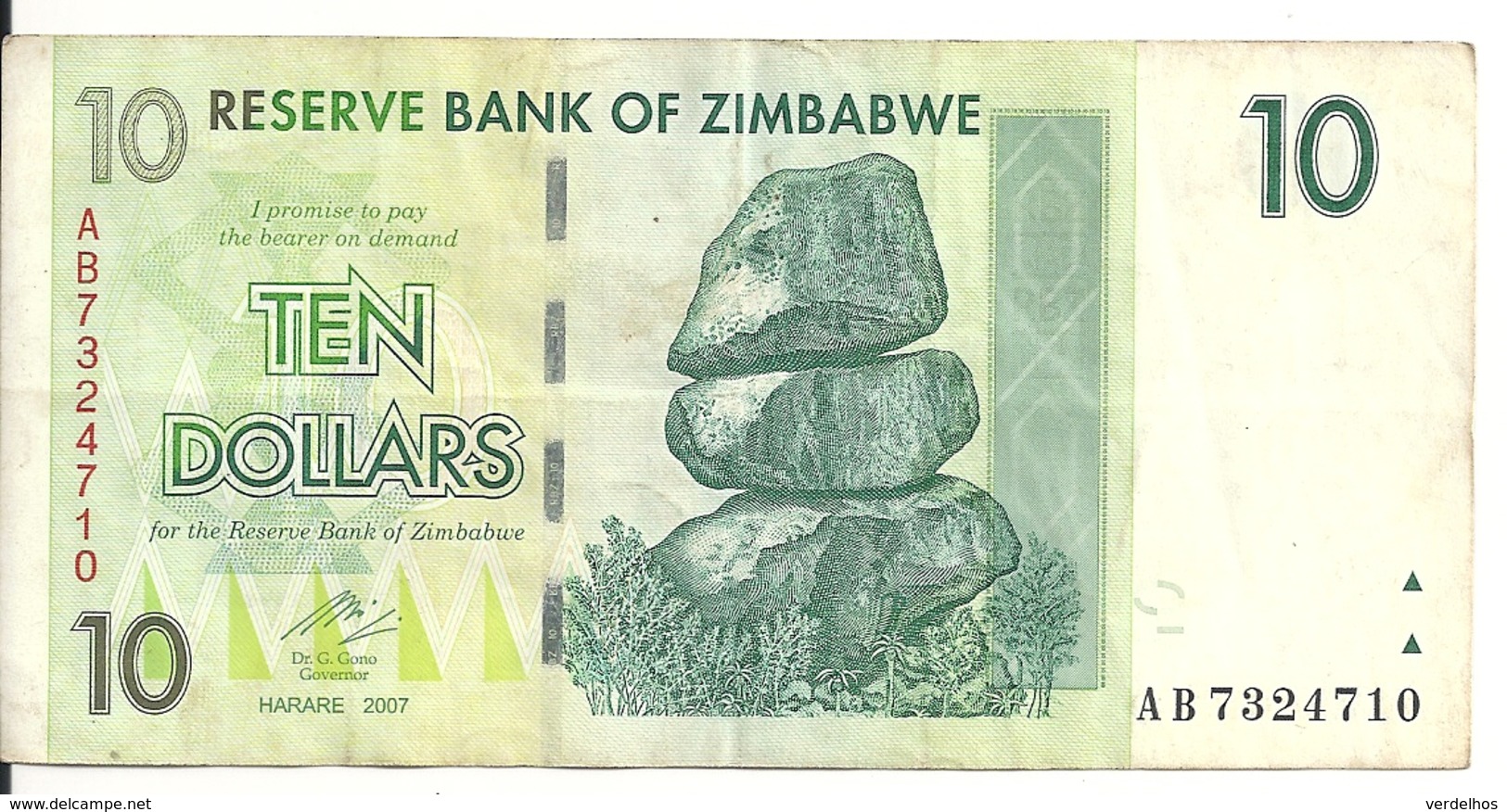 ZIMBABWE 10 DOLLARS 2007 VF P 67 - Zimbabwe