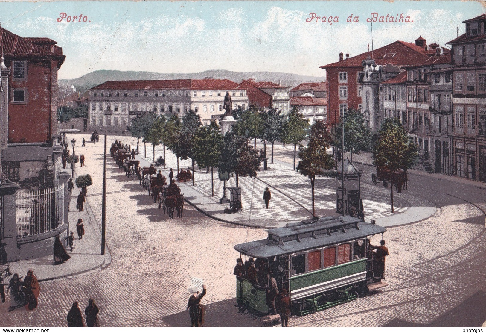 Bilhete Postal     :Porto (Portugal)     Praca  Da Batalha       Tram     Ed Purger - Porto