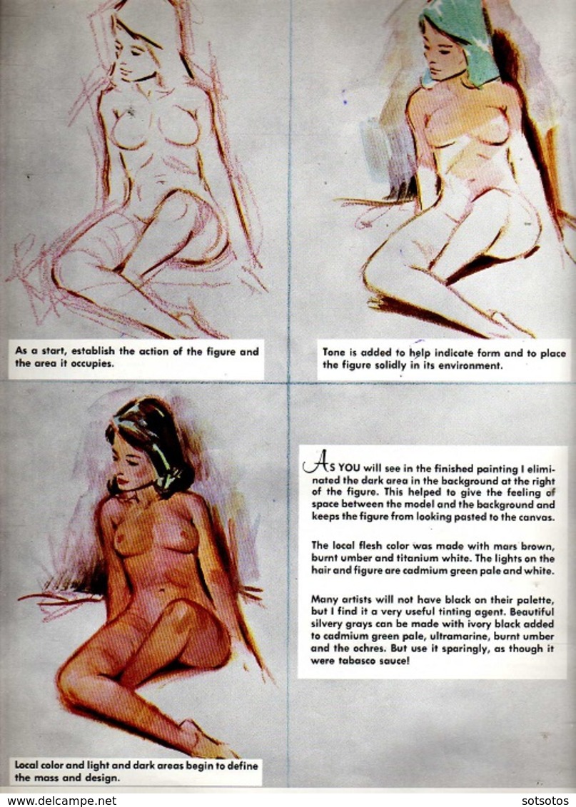 The NUDE By Fritz WILLIS, PUBLISHED By Walter FOSTER "HOW To DRAW" #96 ART BOOKS 32 PAGES Of  26X35 Cent. - Architectuur/ Design