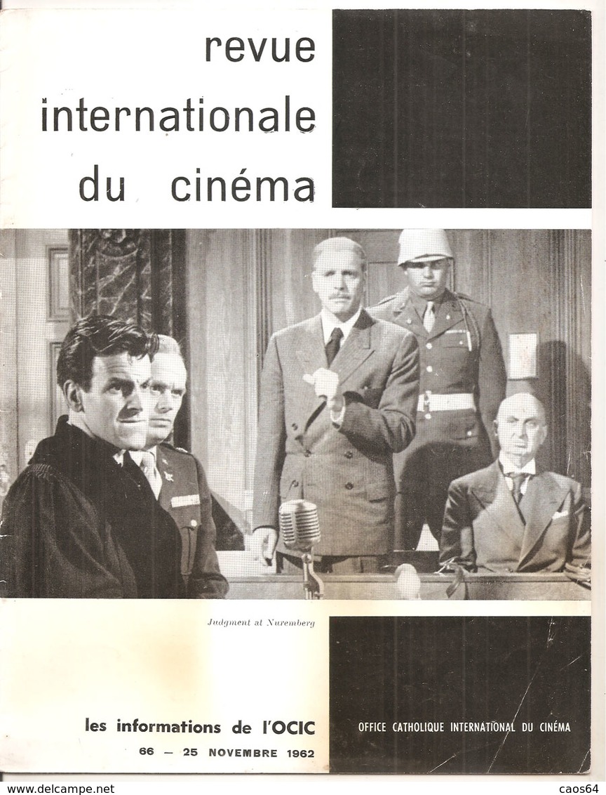 REVUE INTERNATIONALE DU CINEMA NOVEMBRE 1962 An Française RIVISTA CINEMA FRANCESE - Riviste