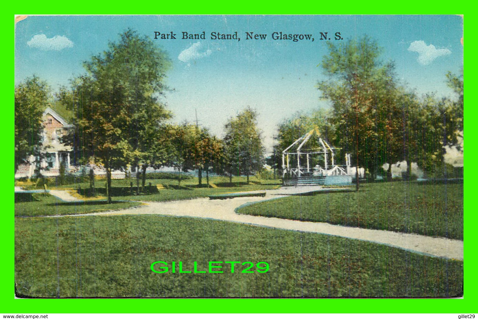 NEW GLASGOW, NS - PARK BAND STAND -  NOVELTY MFG & ART CO LTD - - Autres & Non Classés