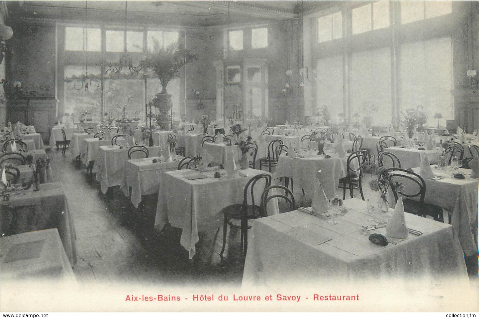 CPA FRANCE 73 "Aix Les Bains, Hôtel Du Louvre Et Savoy, Restaurant" - Aix Les Bains