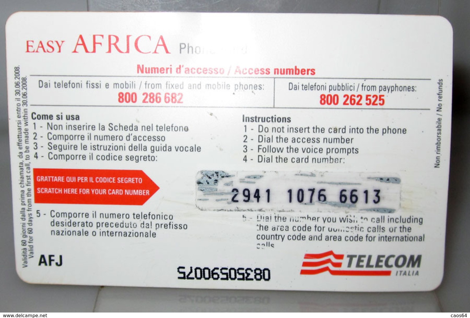 TELECOM EASY AFRICA PHONE CARD € 5.00 - Schede GSM, Prepagate & Ricariche