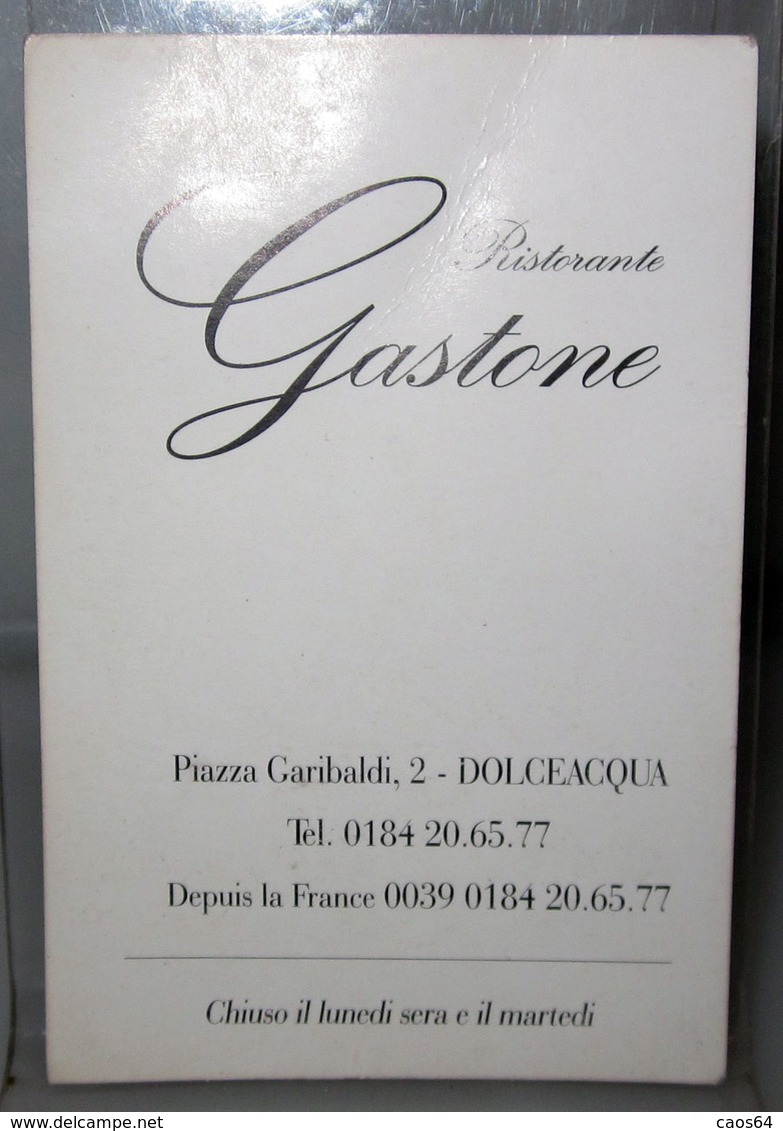 RISTORANTE GASTONE DOLCEACQUA - Cartoncini Da Visita