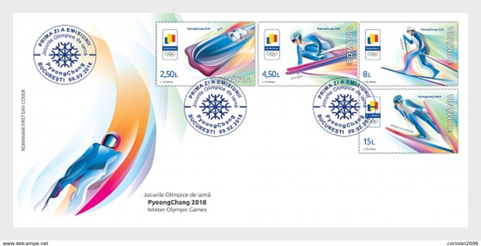 Romania 2018 / PyeongChang , Fdc - Hiver 2018 : Pyeongchang