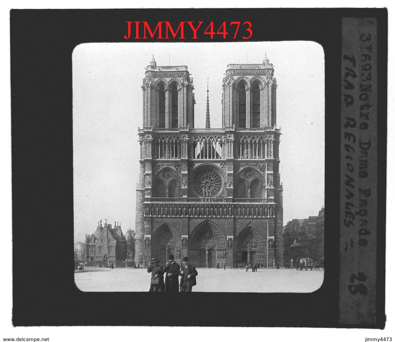 Plaque Photo De Verre - Façade De Notre Dame De Paris, Bien Animée - Notre Dame De Paris