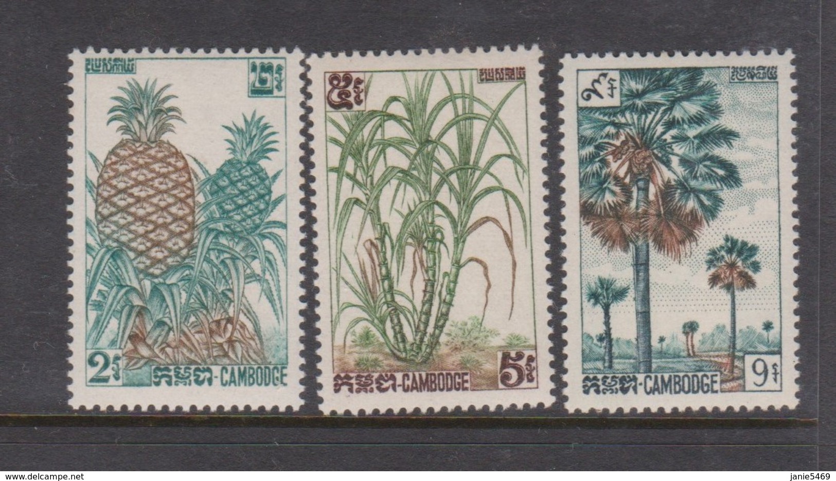 Cambodia SG 139-141 1962 Fruits 2nd Issue ,mint Never Hinged - Cambodia