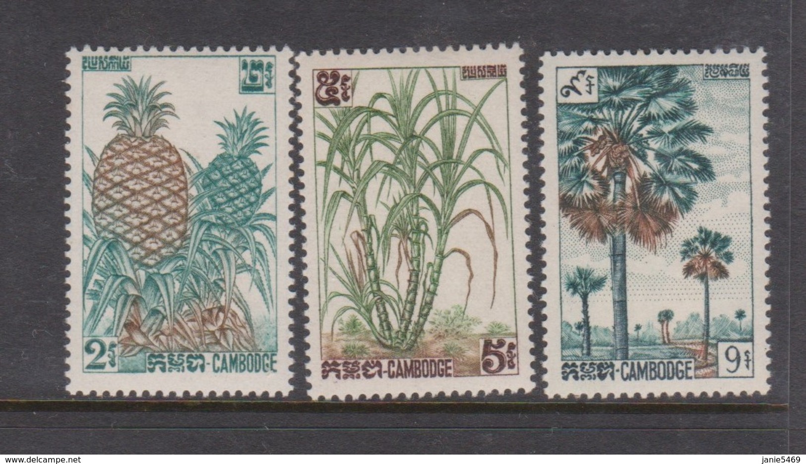 Cambodia SG 139-141 1962 Fruits 2nd Issue ,mint Never Hinged - Cambodge