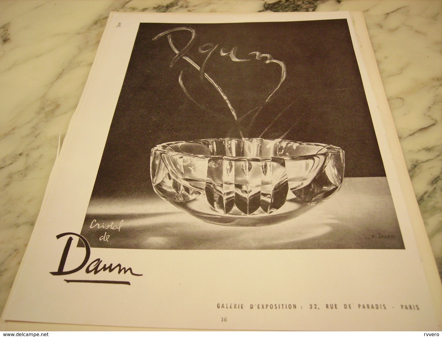 ANCIENNE PUBLICITE CENDRIER  CRISTAL DE DAUM 1951 - Altri & Non Classificati