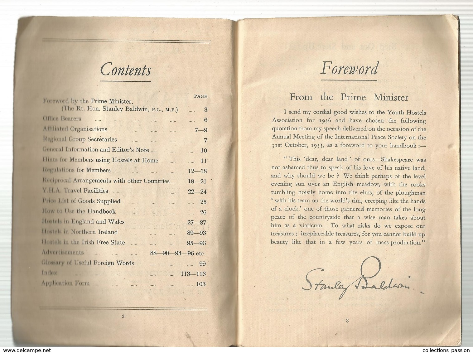 Handbook Of Hostels , England ,Wales & Ireland ,Y.H.A. ,1936, 116 Pages, 5 Scans Frais Fr 4.85 E - Europe