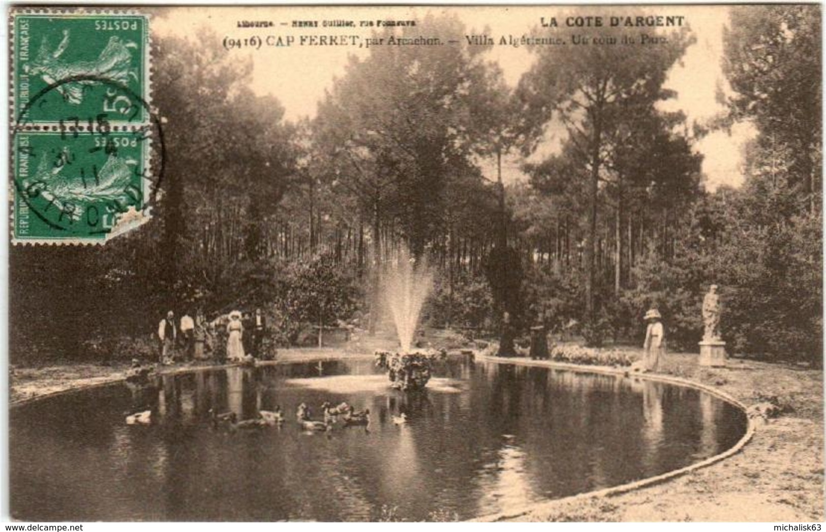 51gth 29 CPA - CAP FERRET - VILLA ALGERIENNE - UN COIN DU PARC - Autres & Non Classés