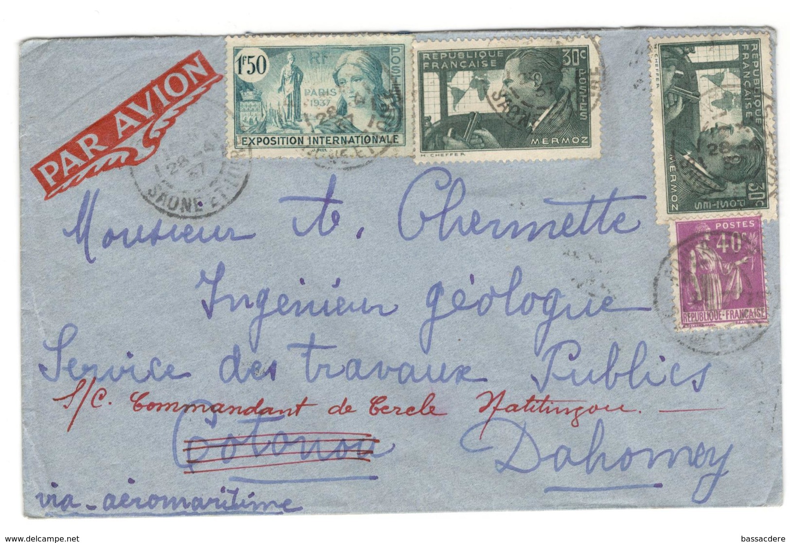 12094 - Par Avion Pour La DAHOMEY 37 - 1927-1959 Lettres & Documents