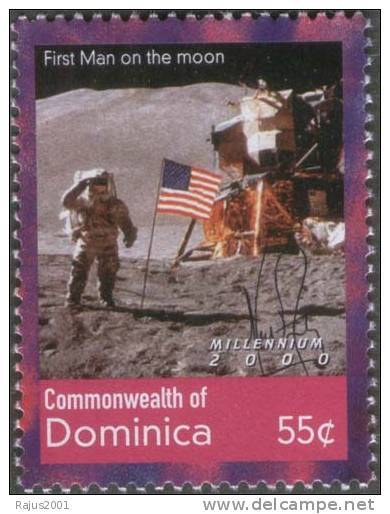 First Man On The Moon, Astronaut, Space, Apollo, American Flag, History MNH Dominica - South America