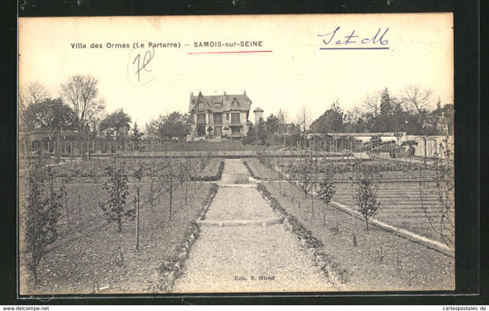 CPA Samois-sur-Seine, Villa Des Ormes, Le Parterre - Samois