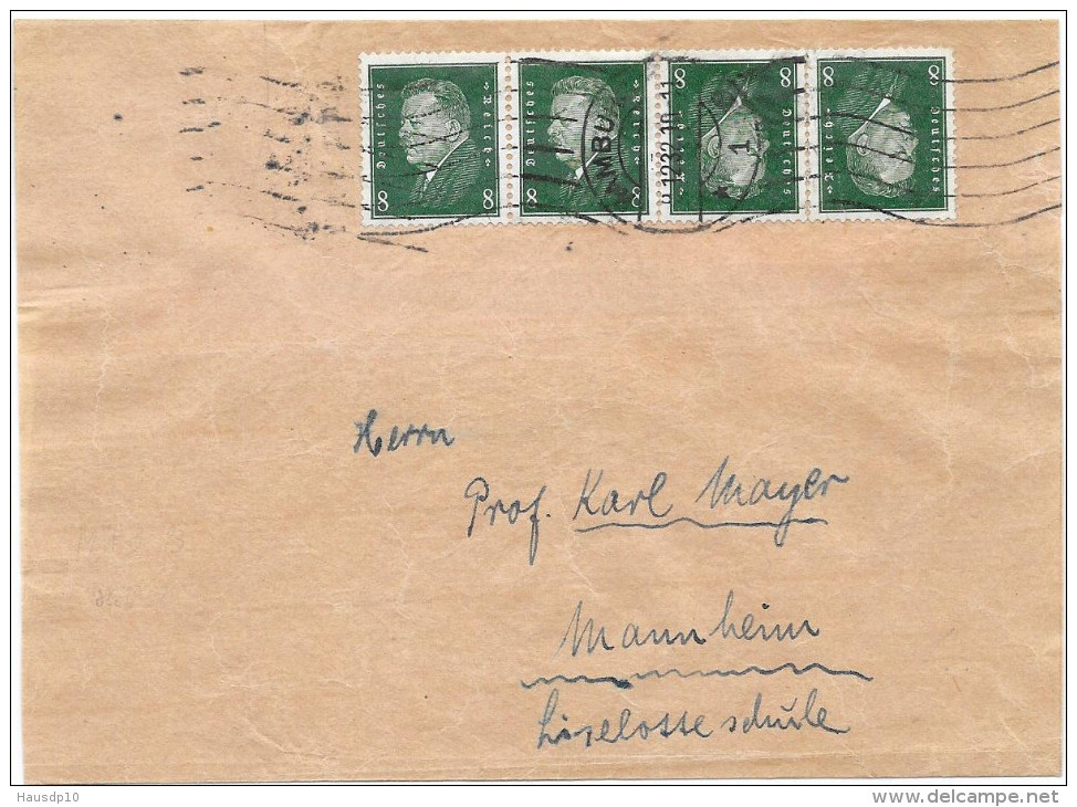 DR Brief Streifband Mef. Mi.412 M. K12 Hamburg 1932 (86) - Briefe U. Dokumente