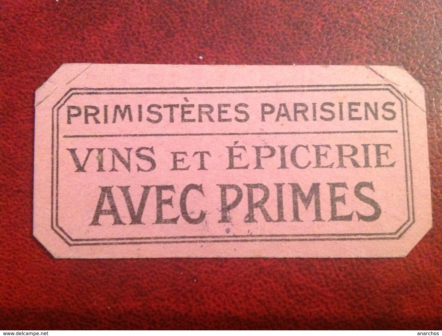 Paris Primisteres Parisiens Vin épicerie Bon - Autres & Non Classés