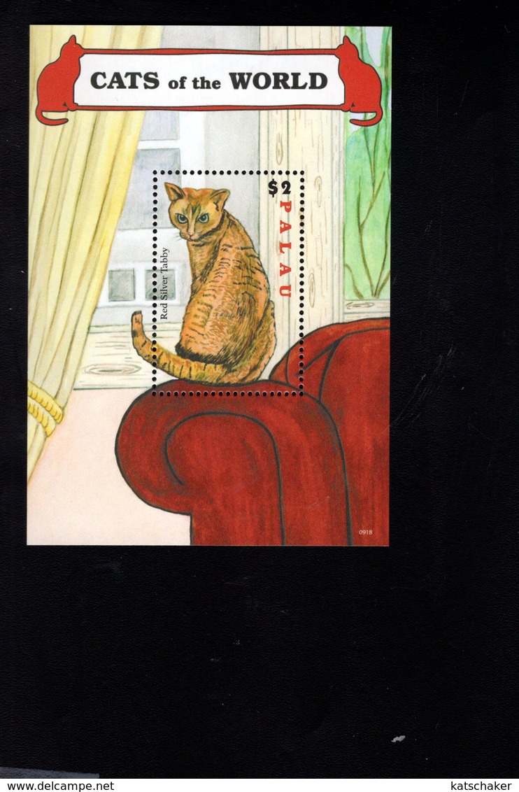 693239152 PALAU 2009 POSTFRIS MINT NEVER HINGED POSTFRISCH EINWANDFREI SCOTT 971 VARIOUS CATS RED SILVER TABBY - Palau