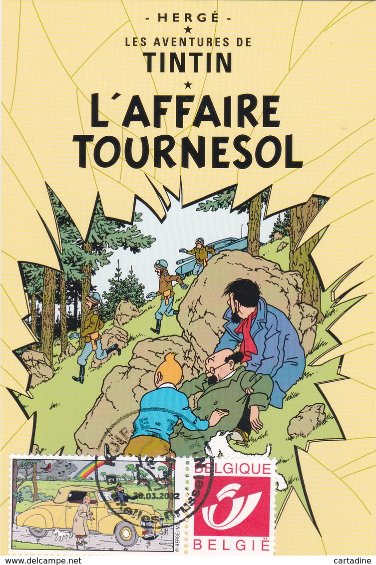 TINTIN - Hergé - Carte Postale + 5 Timbres Différents -Emission 1 - DUOSTAMPS  - TINTIN - L'Affaire Tournesol - !!RARE!! - Andere & Zonder Classificatie