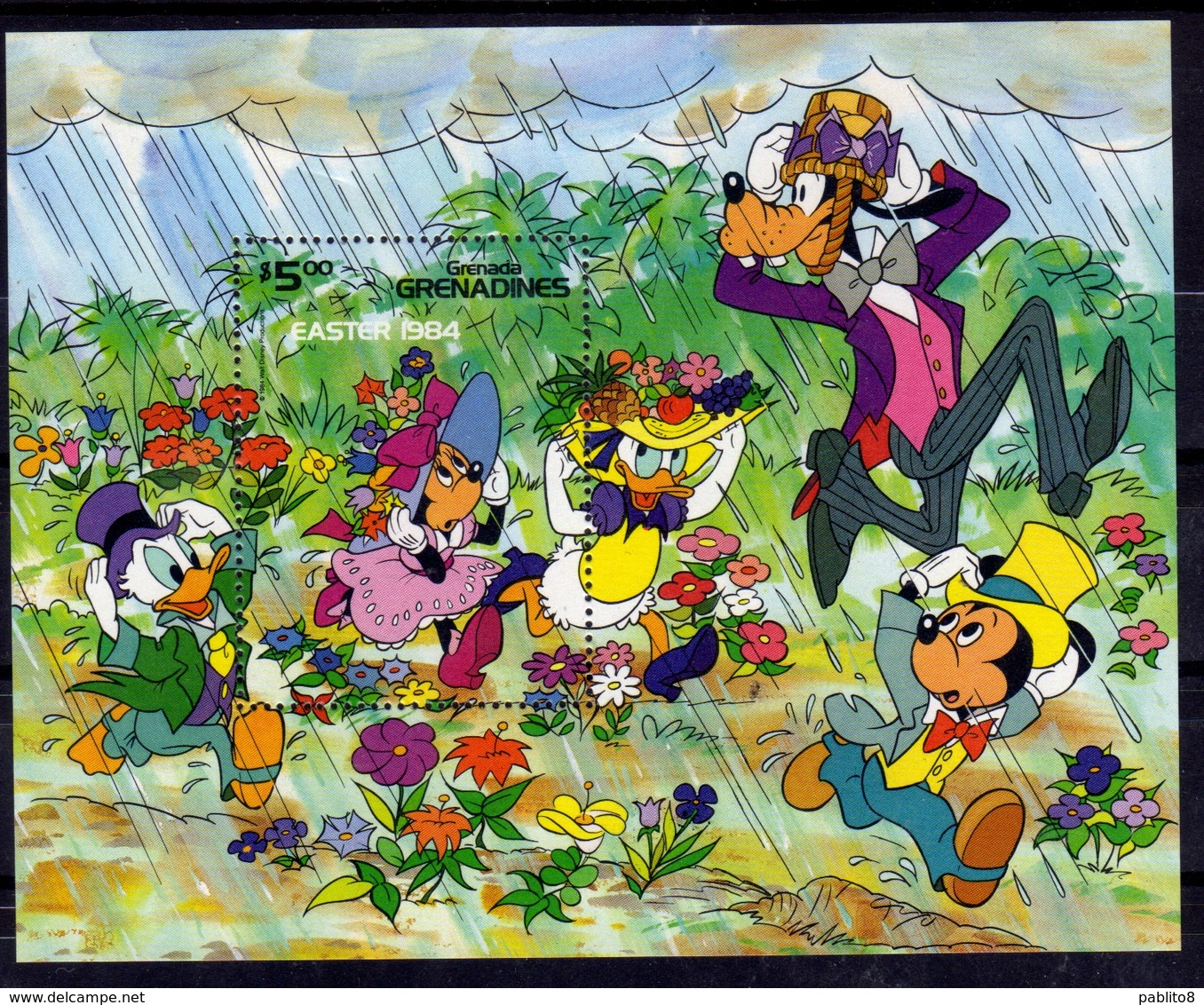 GRENADA GRENADINES 1984 WALT DISNEY EASTER PASQUA BLOCK SHEET BLOCCO FOGLIETTO MNH - Grenada (1974-...)