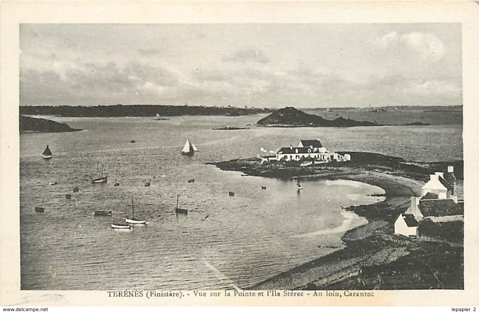 29 TERENEZ Vue Sur La Pointe Et L'ile Stérec - Au Loin Carantec CPA Ed. Collection N.L. Morlaix - Autres & Non Classés