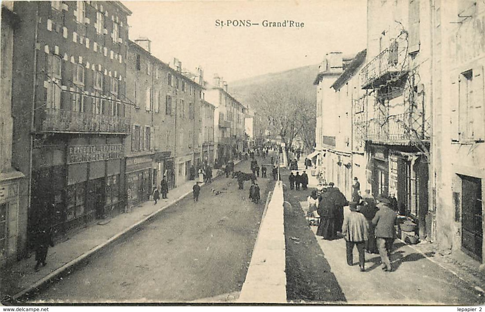 34 SAINT PONS DE THOMIERES Grand Rue CPA Ed M.T. Limoges - Saint-Pons-de-Thomières