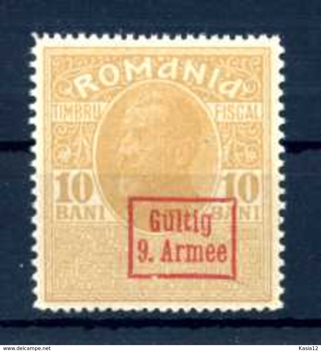 Z54584)Dt. Post Rumänien ZZ 7 Y Als Fiskalmarke Der 9. Armee** - Occupation 1914-18