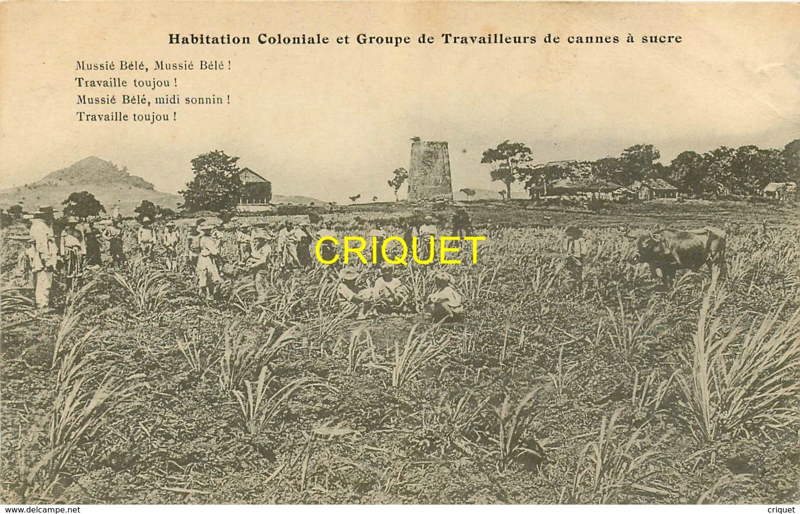 Martinique, Habitation Coloniale Et Groupe De Travailleurs De Cannes à Sucre - Other & Unclassified
