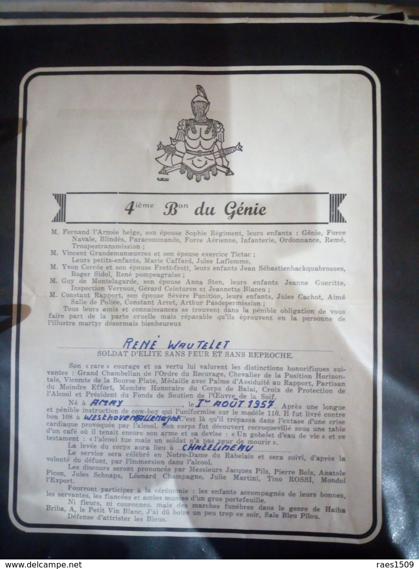 Faire-part Honneur Aux Anciens Classe 1957 - Documents