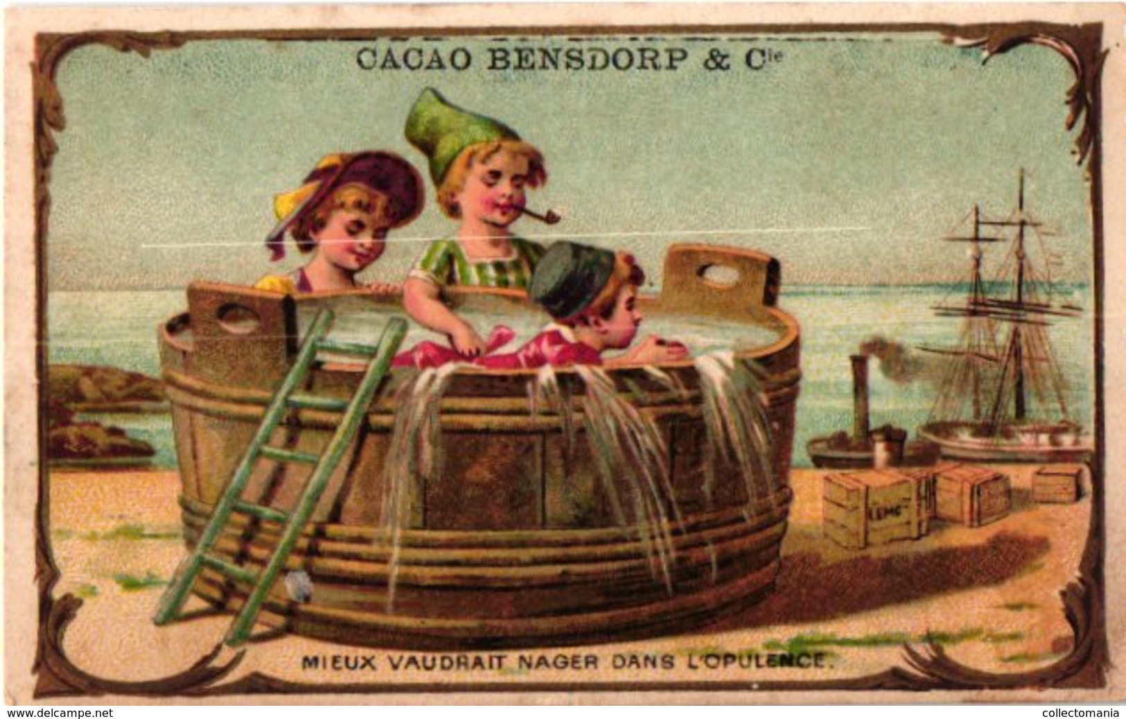 7 Chromo Litho PUB C1880 à 1890 BENSDORP Chocolate Chokolade, Gedrukt Voor Frankrijk France Apporx. 7X10,5cm - Andere & Zonder Classificatie