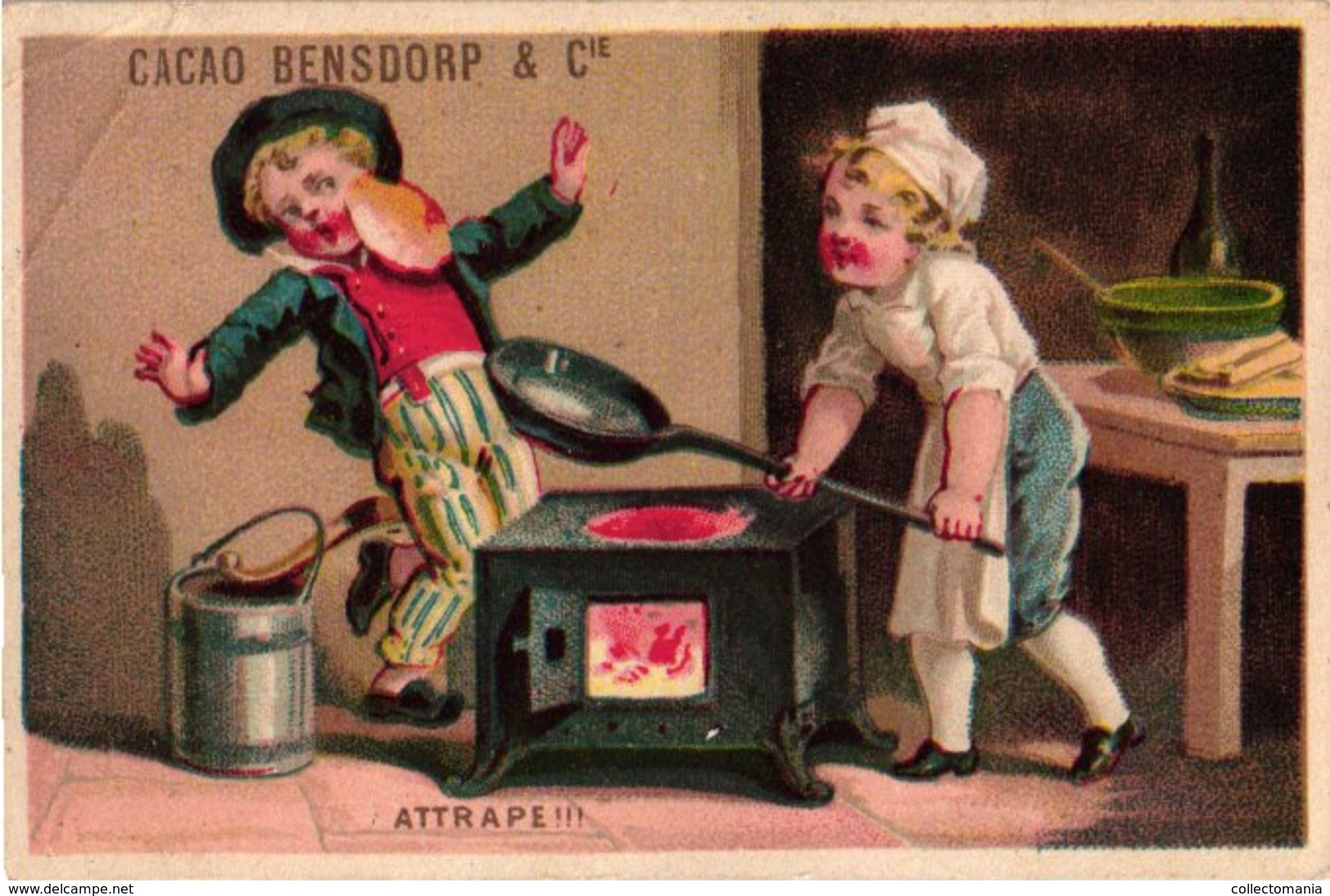 7 Chromo Litho PUB C1880 à 1890 BENSDORP Chocolate Chokolade, Gedrukt Voor Frankrijk France Apporx. 7X10,5cm - Andere & Zonder Classificatie