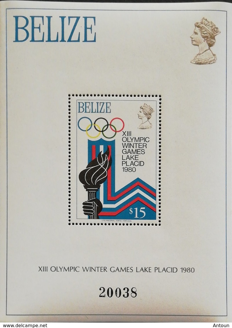 Belize 1980 Winter Olympics,Lake Placid S/S - Belize (1973-...)